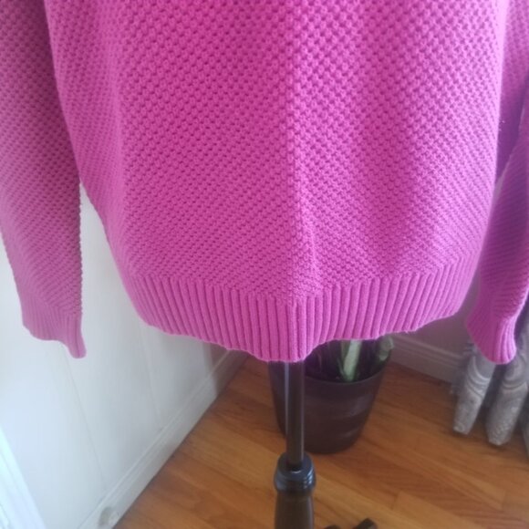 Appleseed Pink Knit Love Sleeve Crew Net Sweater Sz L - Picture 8 of 10